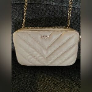 DKNY Cream Chevron Crossbody Bag